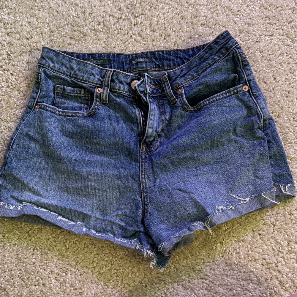 Wild Fable High-Rise Rolled Cuff Shorts - Blue